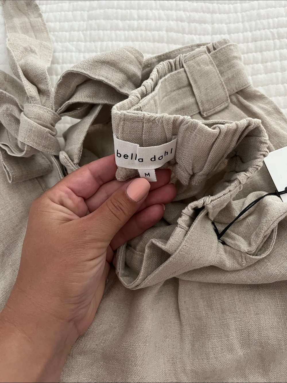 Button Front Trouser - Linen Sand - Picture 2 of 3
